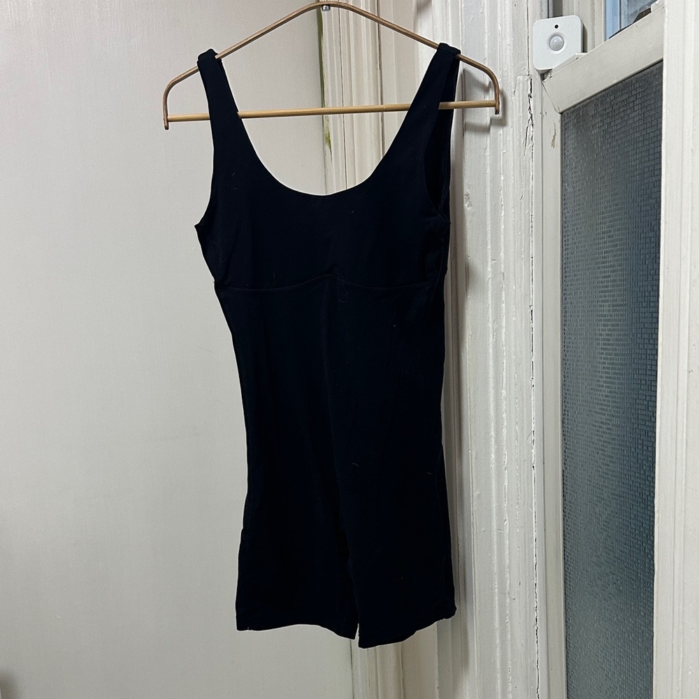 Black Sleeveless Low Back Athletic Romper